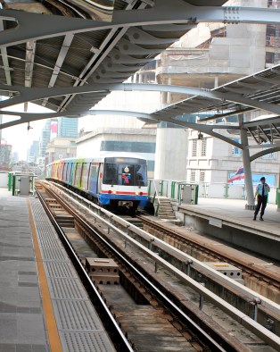 Bangkok's elevated rapid transit (aka sky train) covers over 55km of the city and links to a separate airport rail line. 
